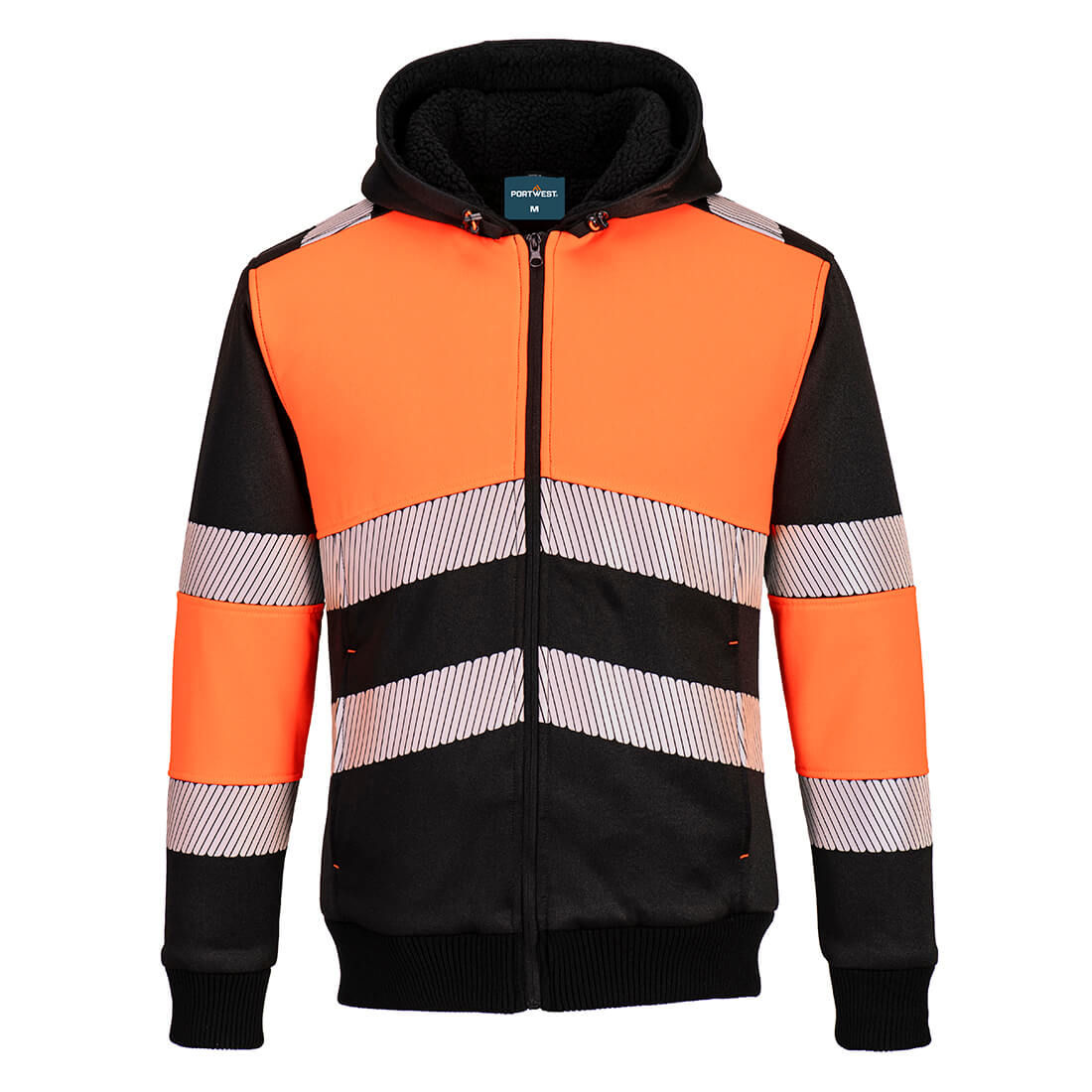 PW3 Hi-Vis Zipped Class 1 Winter Hoodie Orange/Black PW3 Hi-Vis Zipped Class 1 Winter Hoodie Orange/Black