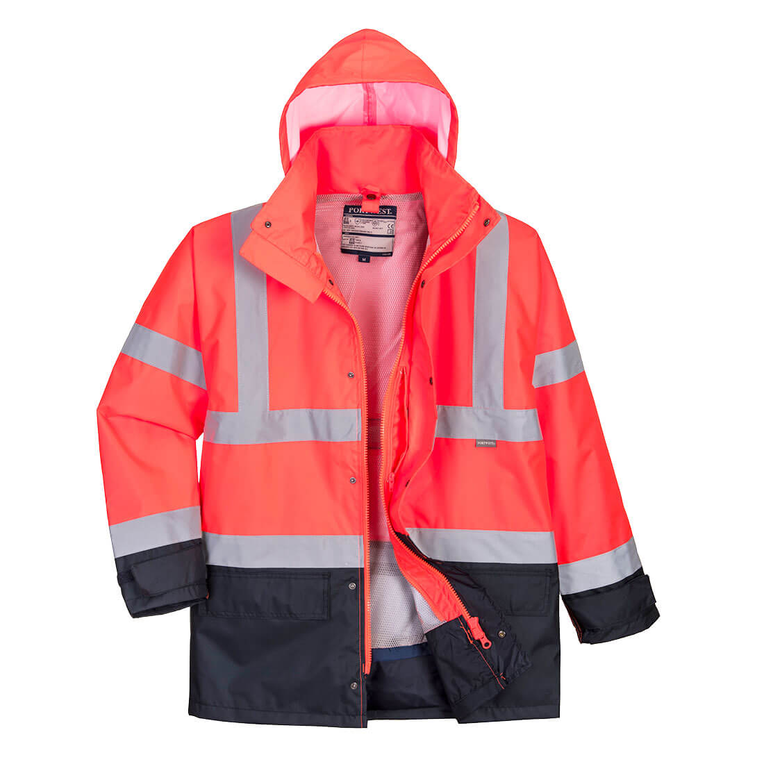 Hi-Vis 5-in-1 Contrast Executive Jacket Red/Navy
