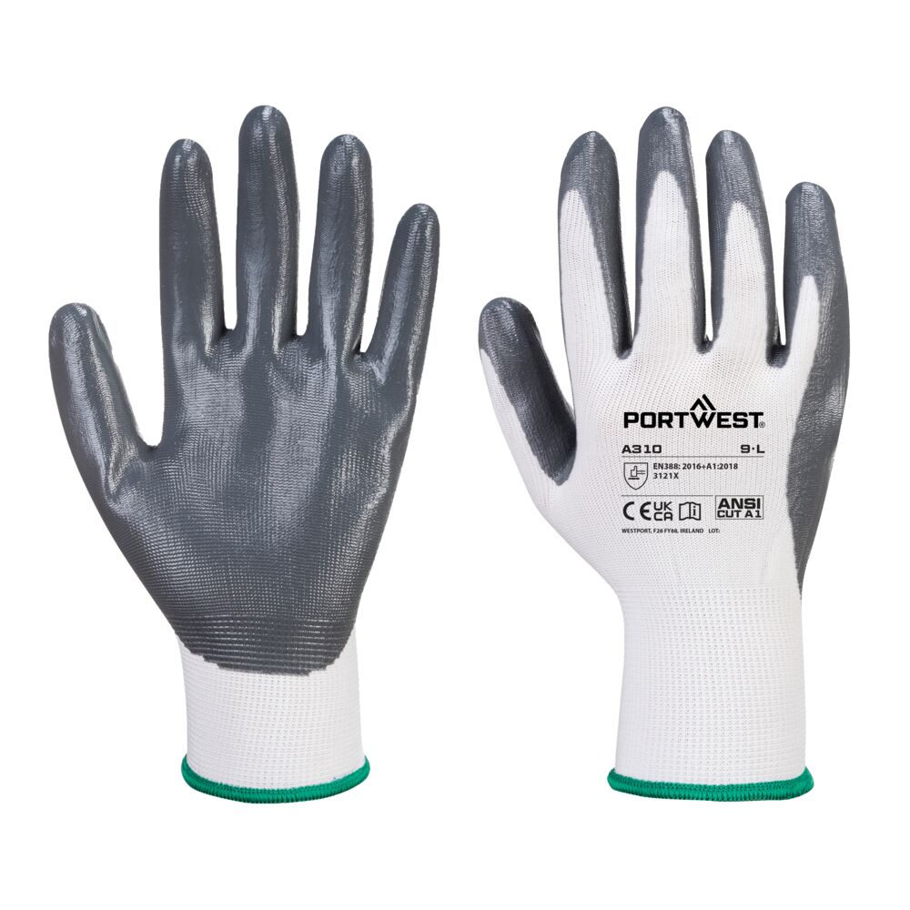 Vending Flexo Grip Glove (288 Pairs) White/Grey Vending Flexo Grip Glove (288 Pairs) White/Grey